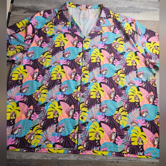 BUC-EE'S Other - Buc-ee's Neon Tropical Camper Print Hawaiian Button Front Shirt Men's 4X NWOT